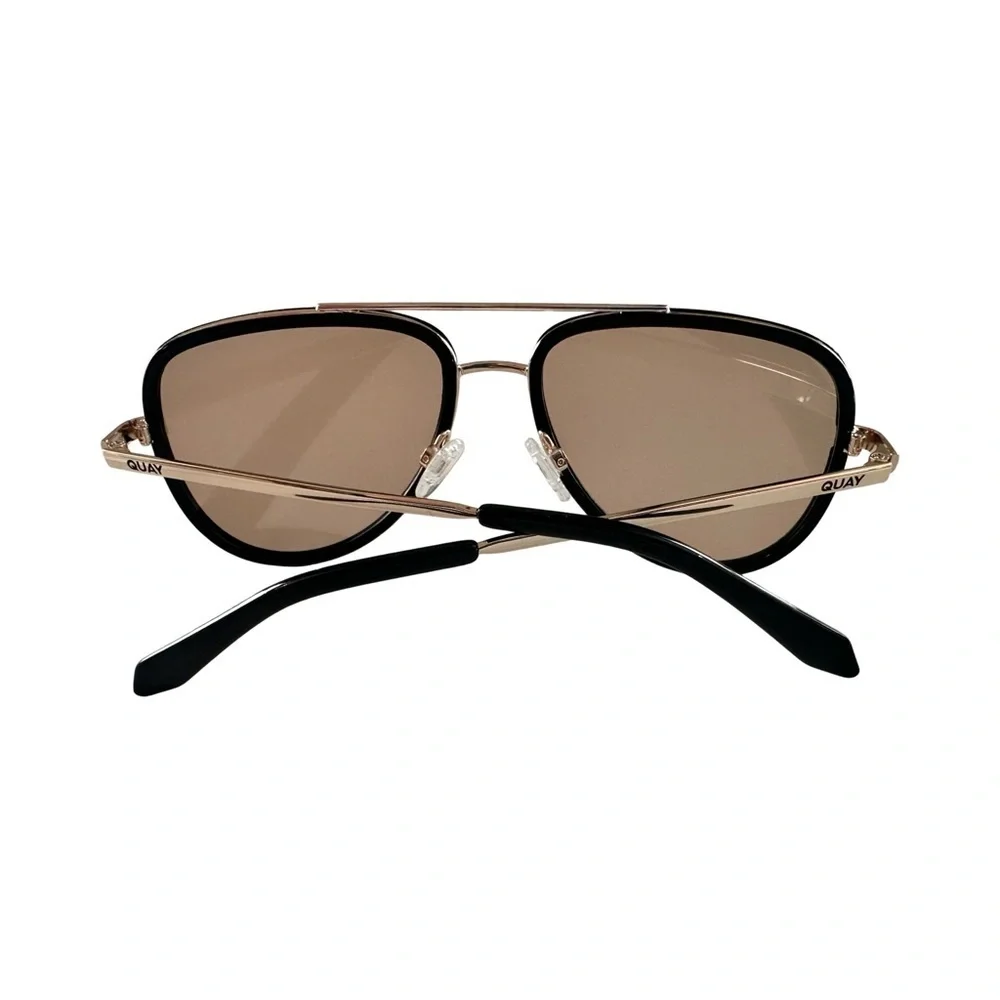 Quay Australia NWOT All In Black and Gold Sunglasses Lens Cat 2